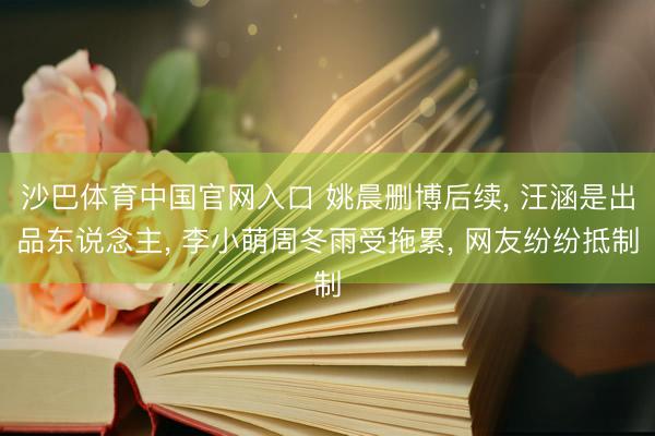 沙巴体育中国官网入口 姚晨删博后续， 汪涵是出品东说念主， 李小萌周冬雨受拖累， 网友纷纷抵制