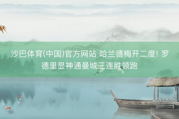 沙巴体育(中国)官方网站 哈兰德梅开二度! 罗德里显神通曼城三连胜领跑