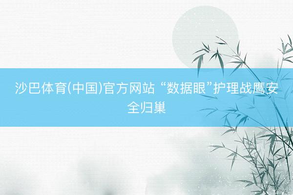 沙巴体育(中国)官方网站 “数据眼”护理战鹰安全归巢