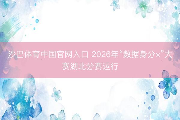 沙巴体育中国官网入口 2026年“数据身分×”大赛湖北分赛运行